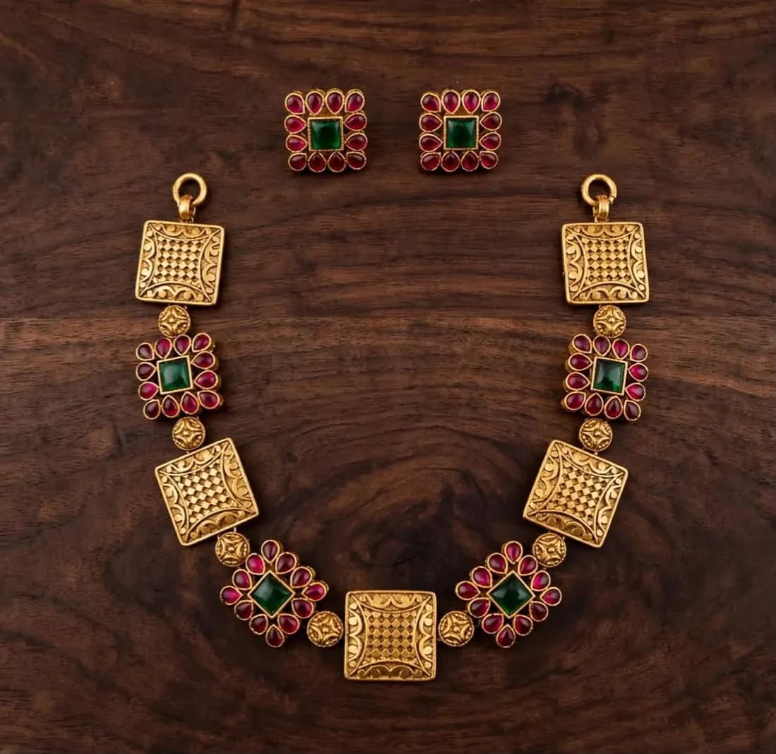 Choker Set with Ruby & Emerald Stones