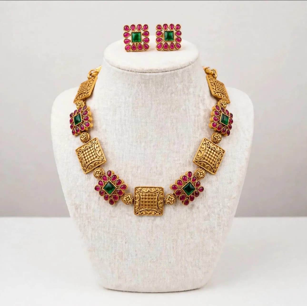 Choker Set with Ruby & Emerald Stones