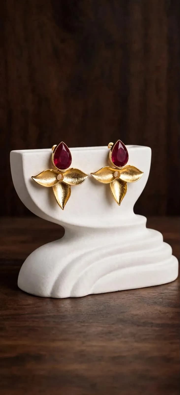 Rhodes Red Bloom Earrings