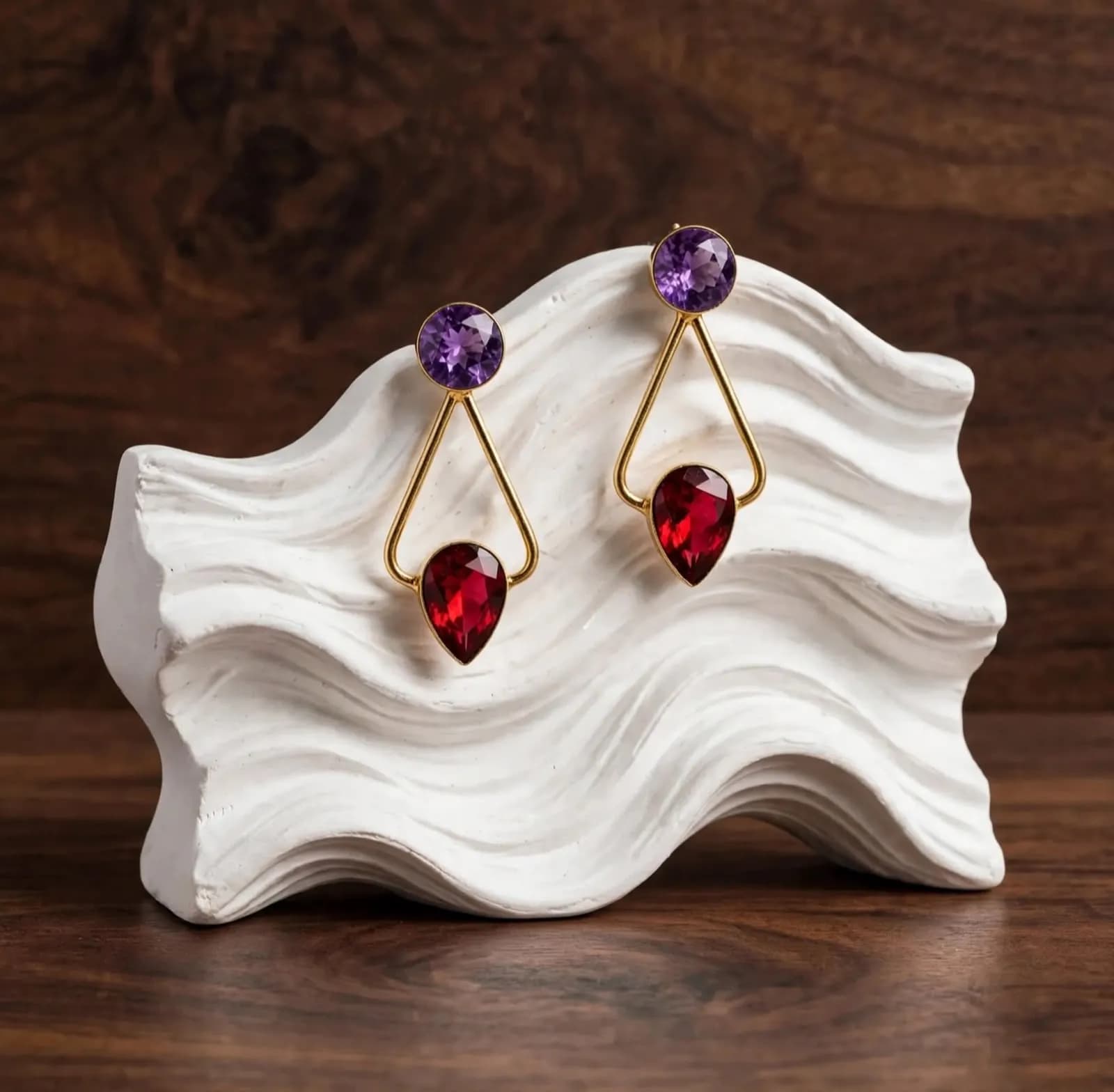 Glora Purple Ruby Swing Drops β Amethyst & Ruby