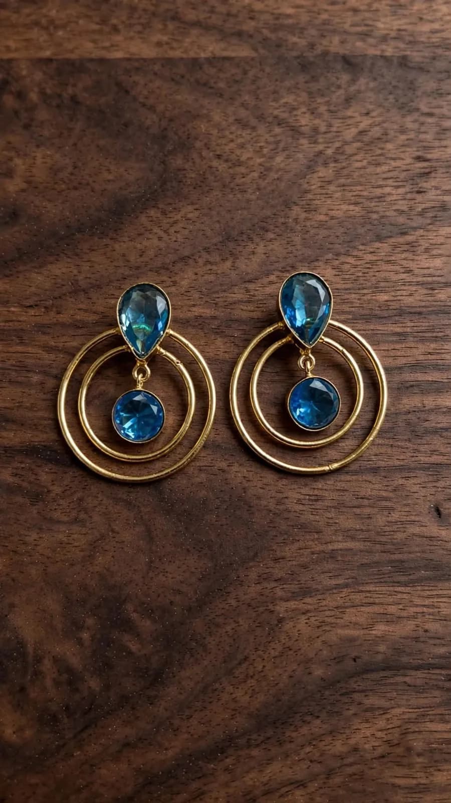 Aura Double Circle Orbit Earrings – Ruby Red