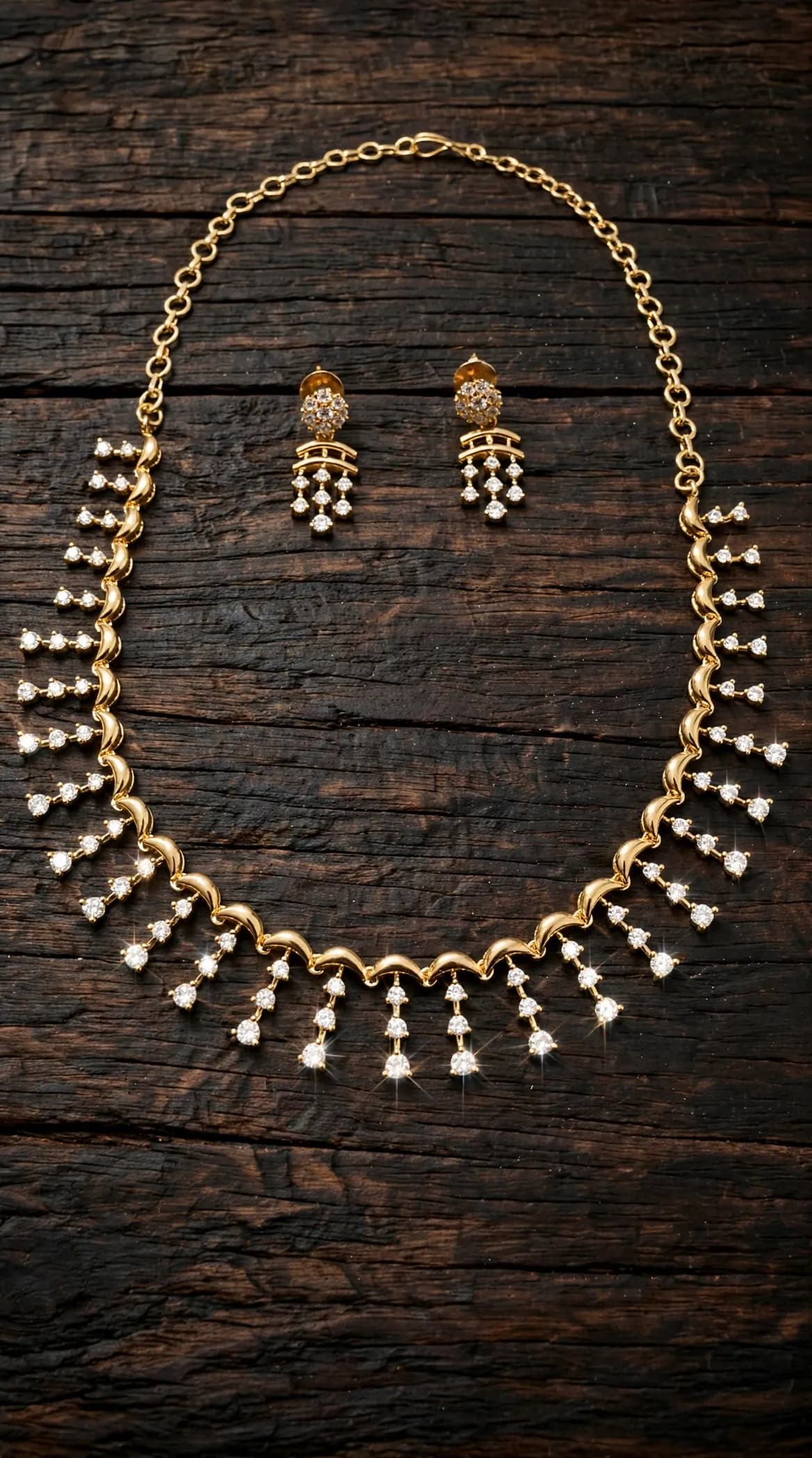 American Diamond Rainfall Choker Set