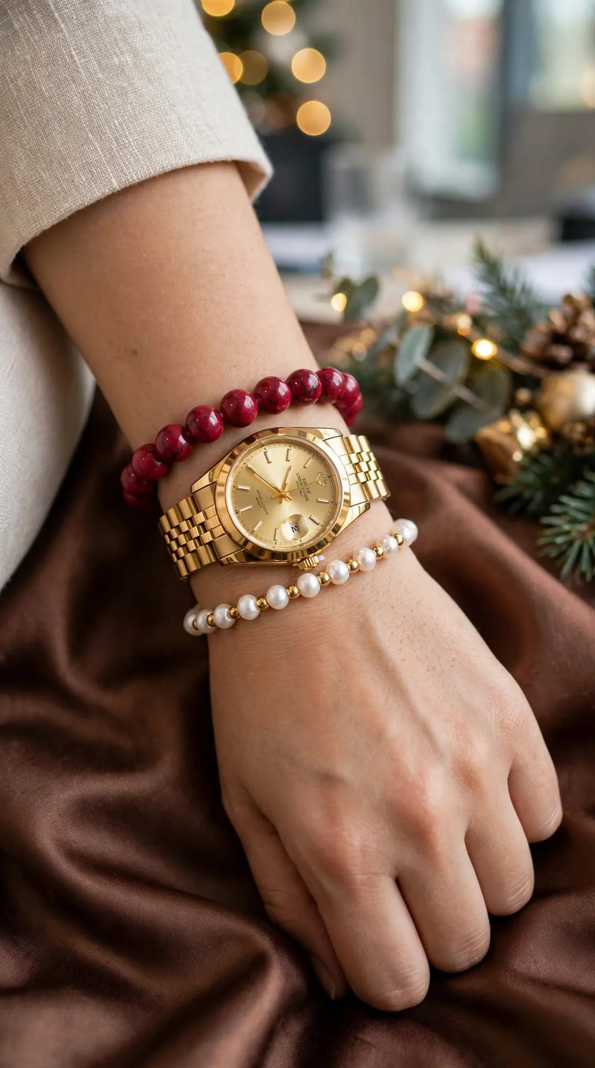 Cherry Red Beaded Bracelet
