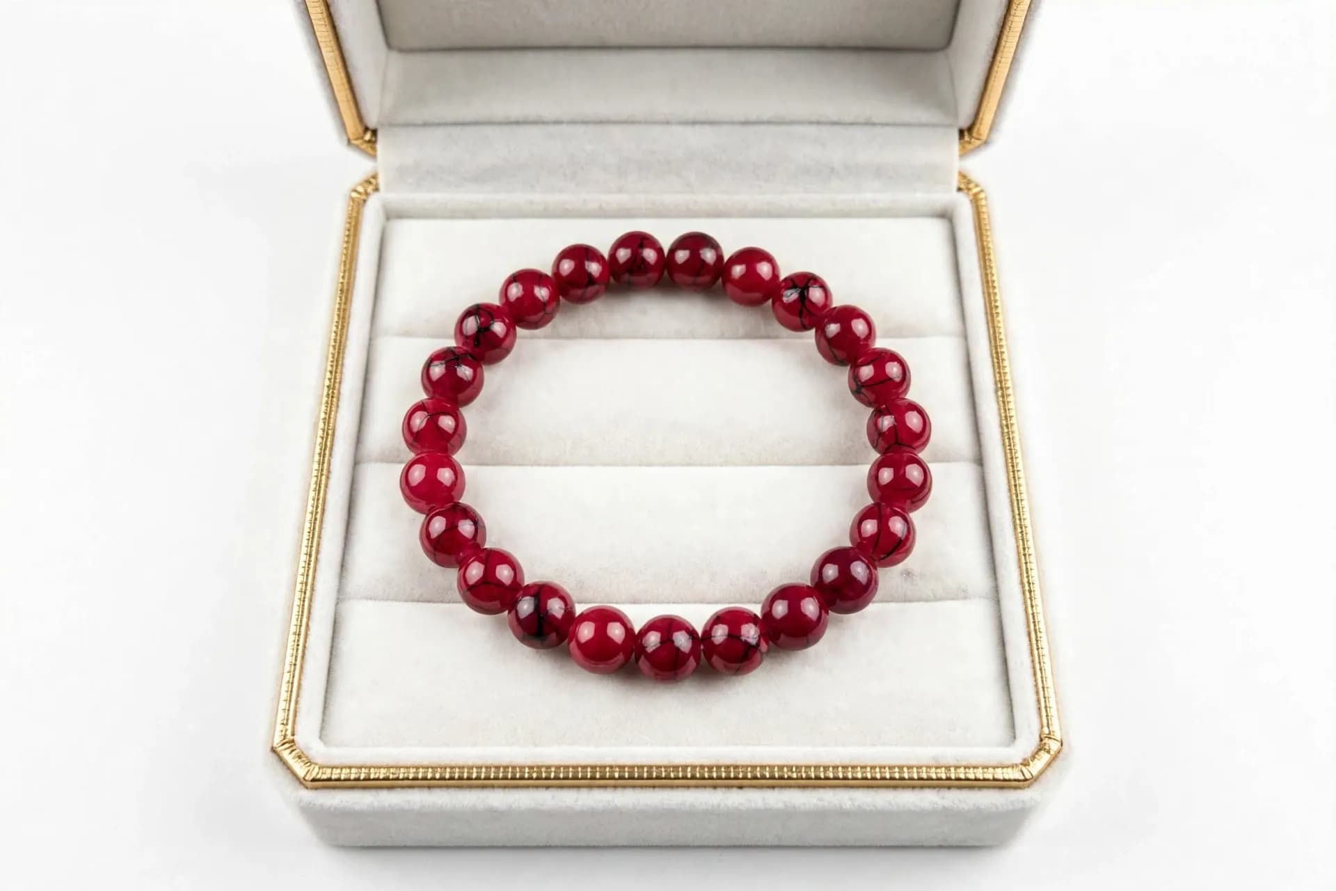 Cherry Red Beaded Bracelet