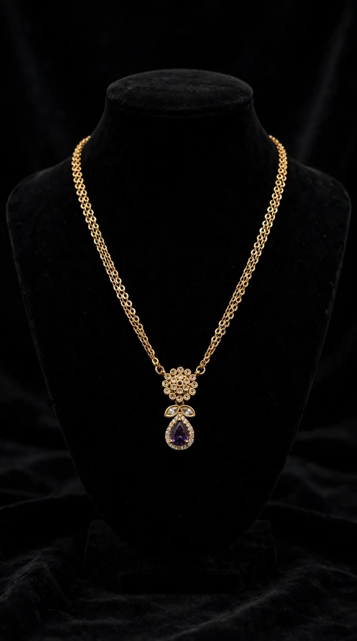 Double Chain Purple Teardrop
