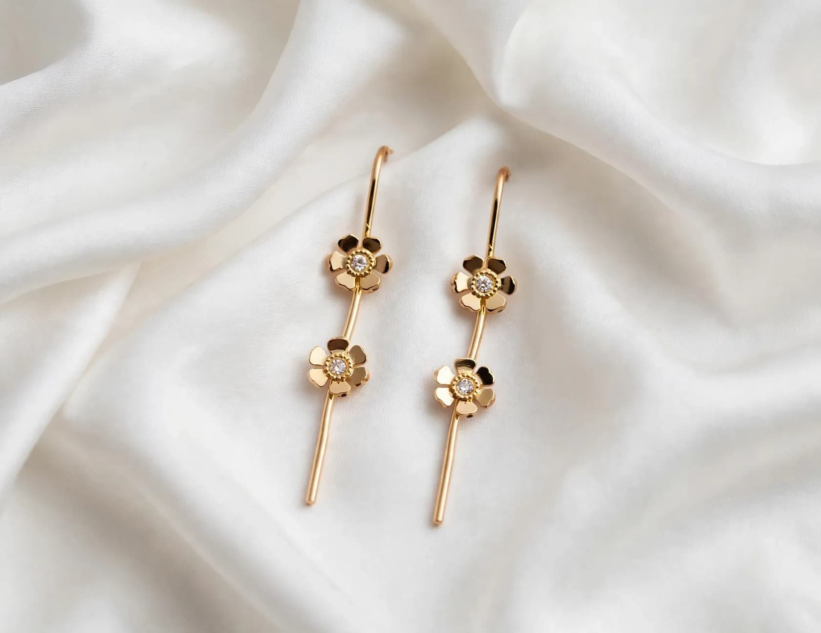 Dual Flower Ear Cuff