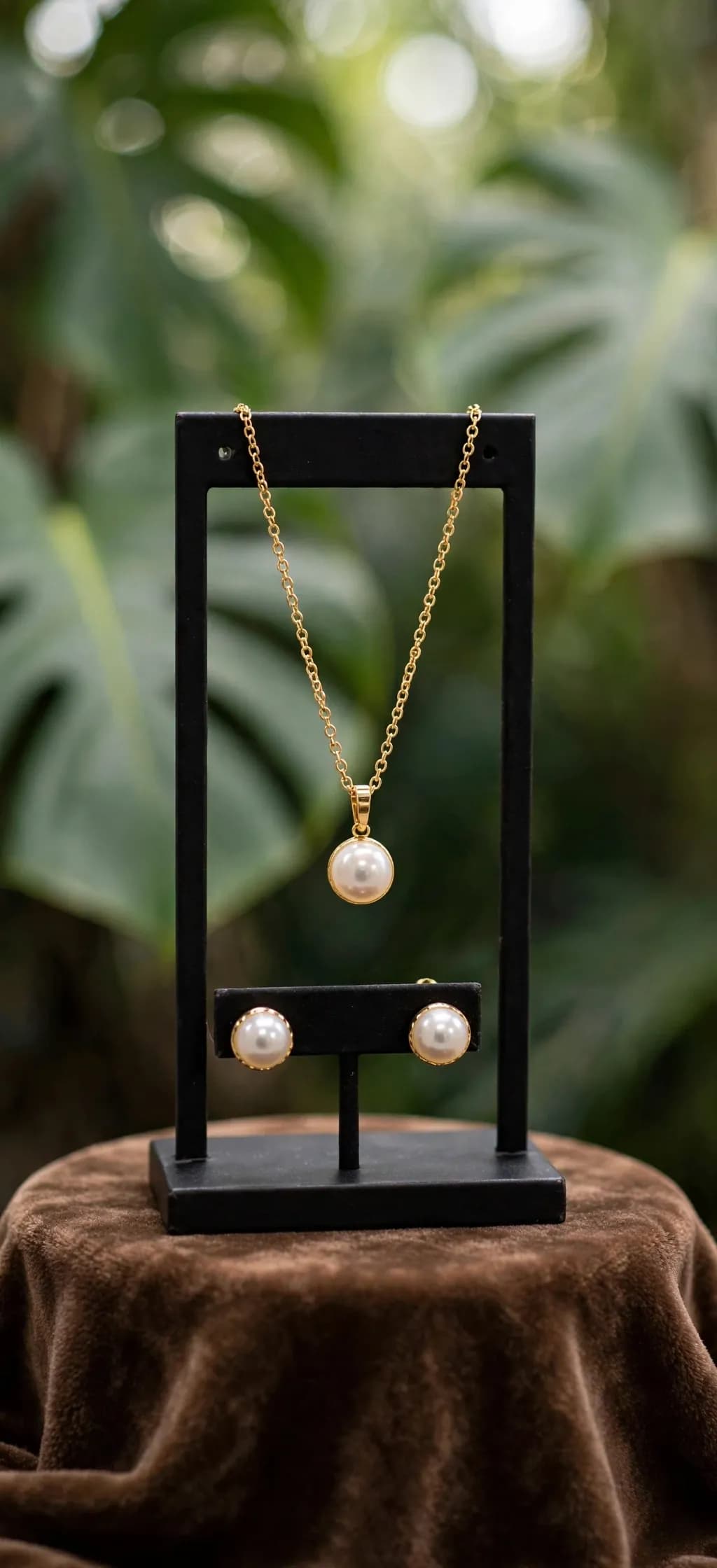Simple Pearl Pendant Set