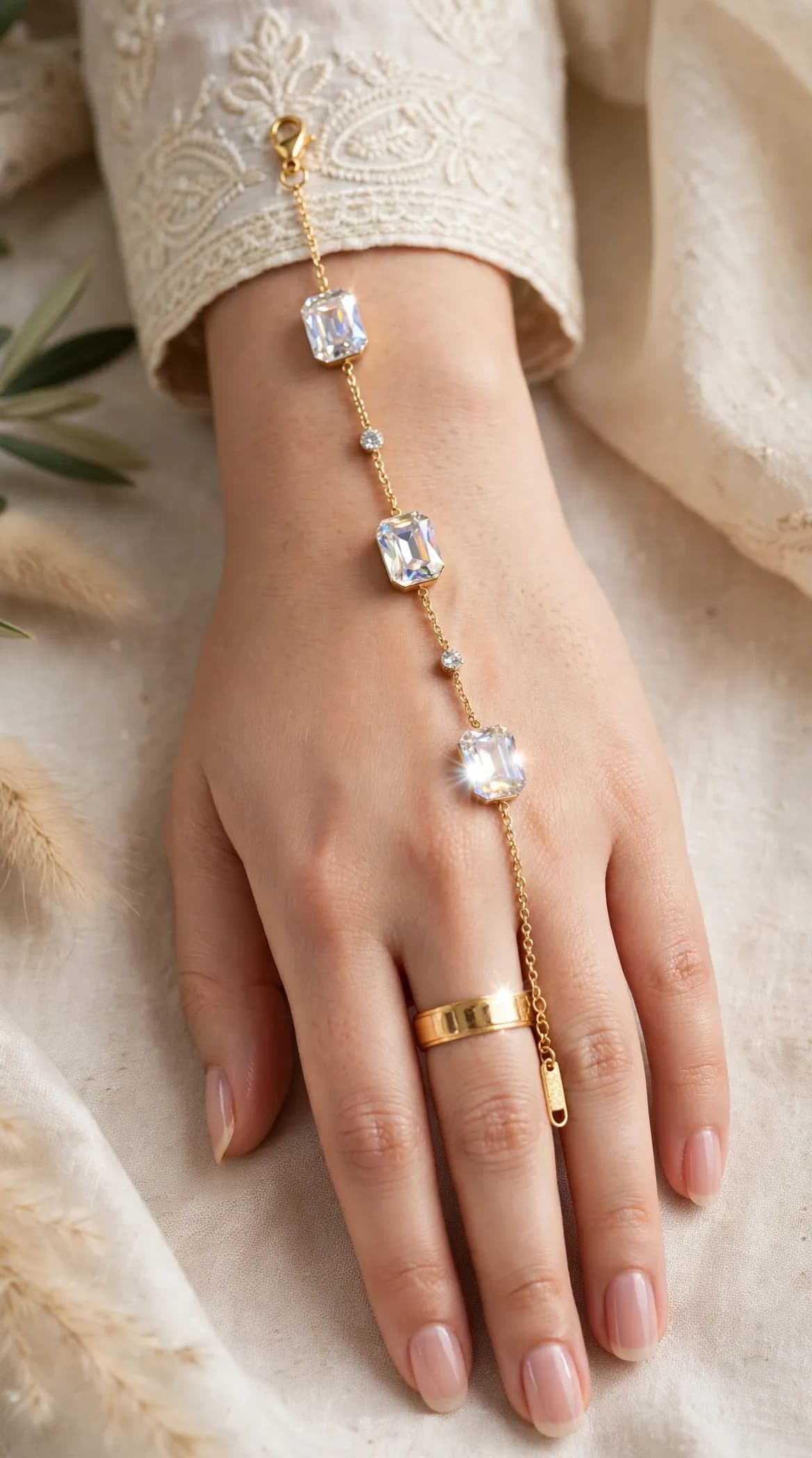 Crystal Cut Chain Bracelet