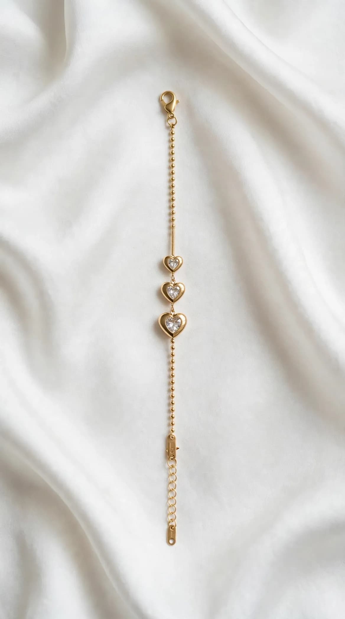 Triple Crystal Heart Bracelet