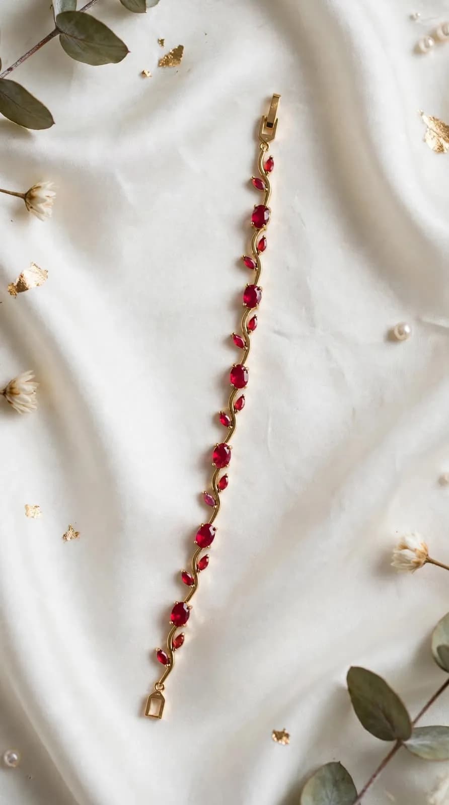 Ruby Red Vine Zircon Bracelet