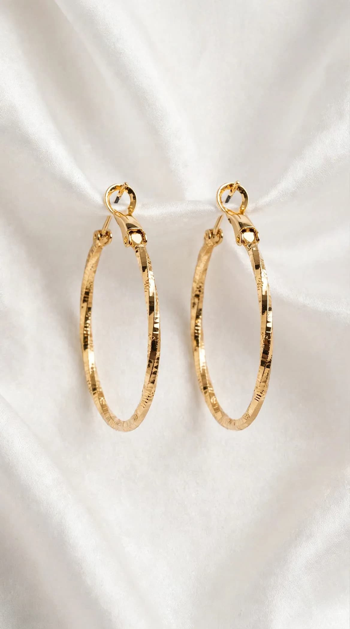 Golden Sparkle Wave Hoops