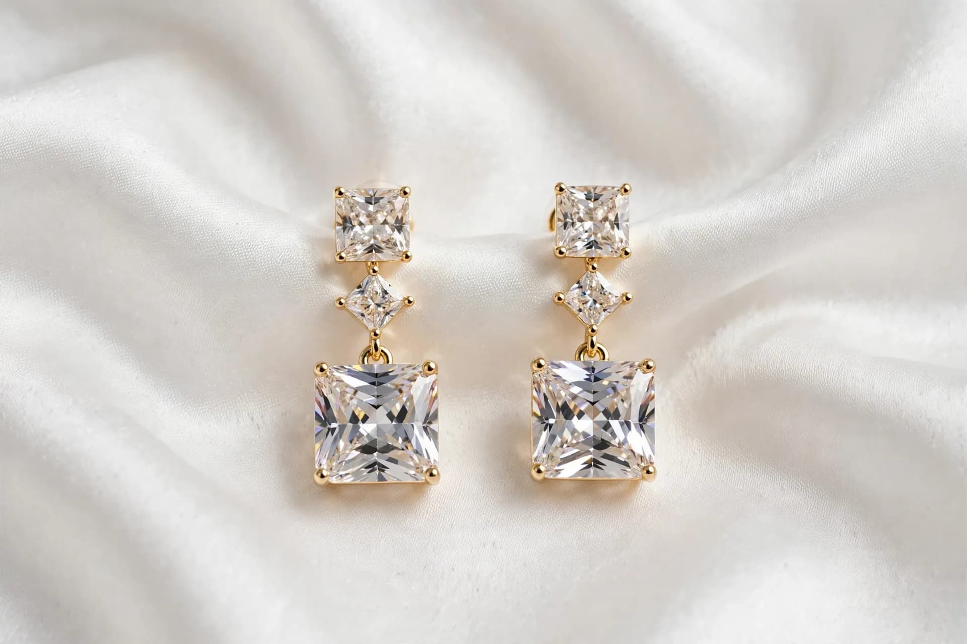 Triple Princess Drop Earrings