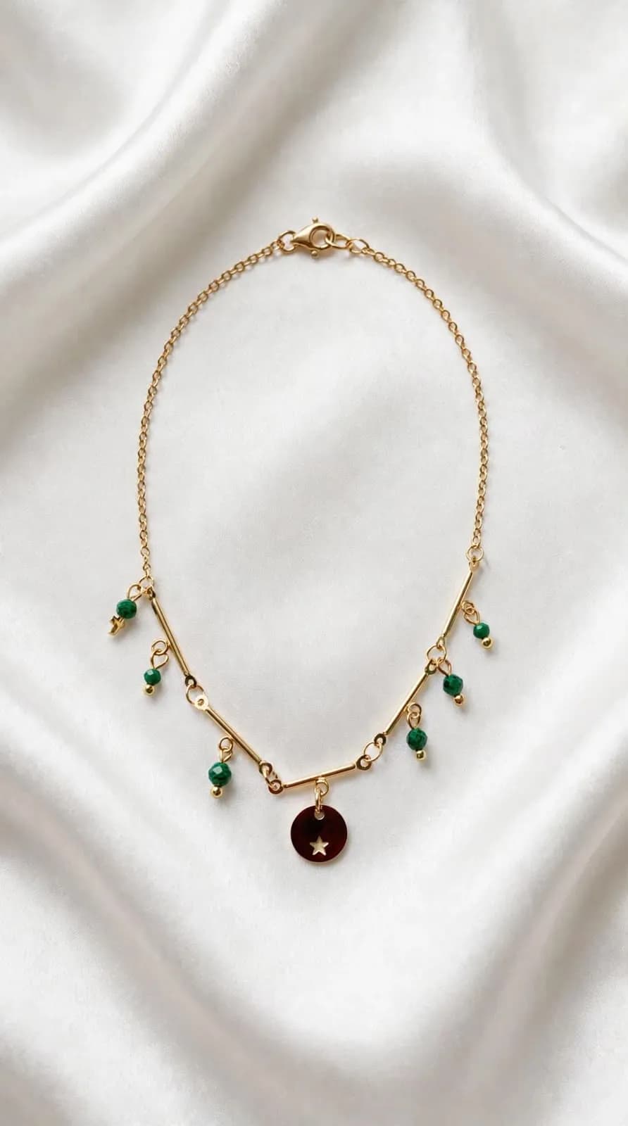 Emerald Star Coin Anklet