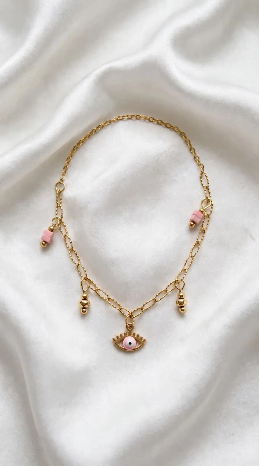 Pink Evil Eye Anklet