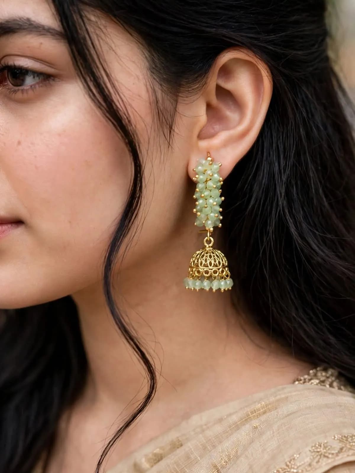 Crystal Cluster Jhumka
