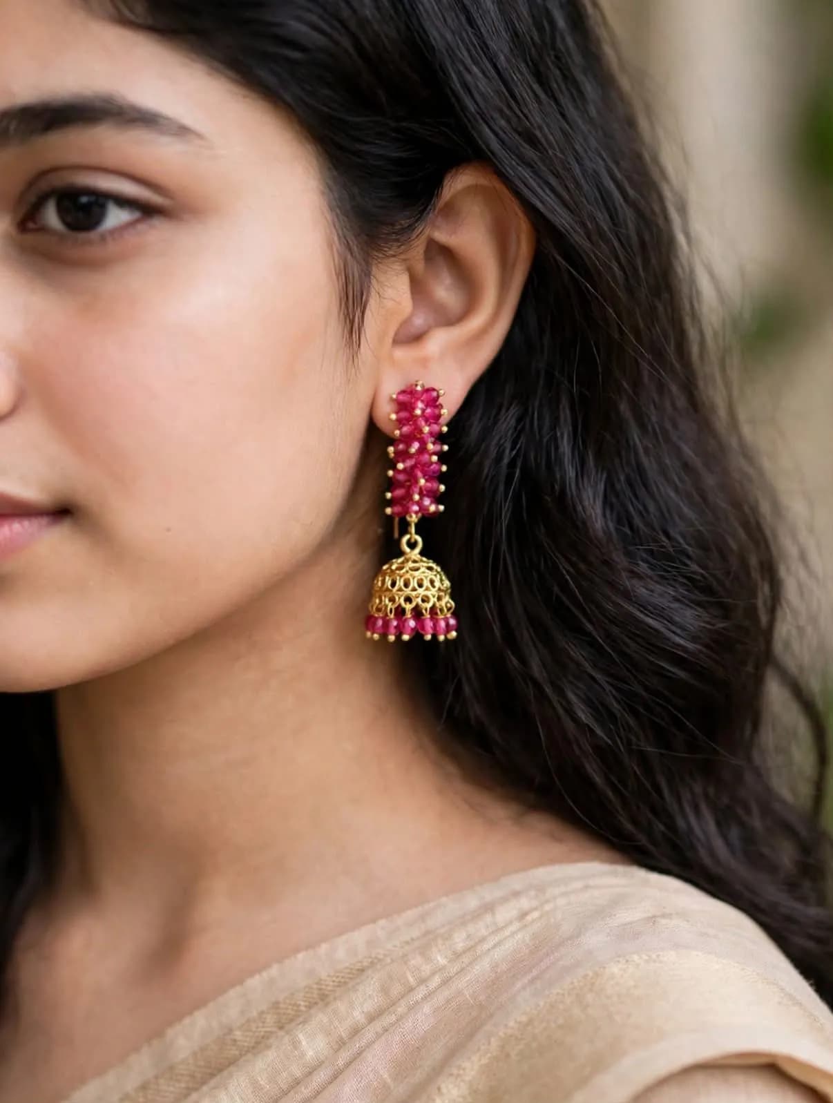 Crystal Cluster Jhumka